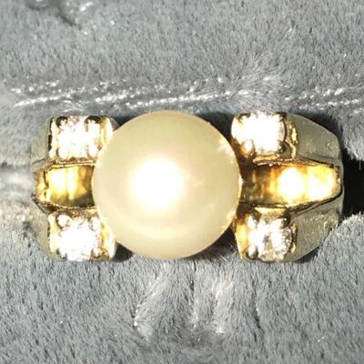 14 K diamond & pearl 