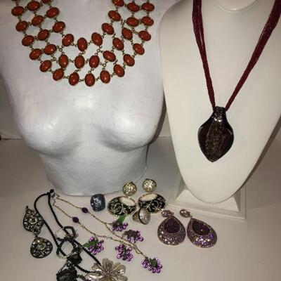 3 Strand Choker is the reverse of previous picture ~ rest are Sterling , Murano & Jean Boyce  