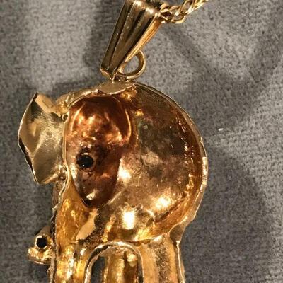 14 K Chain & Elephant pendant
