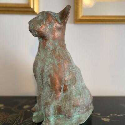Great patinated cat ~ Actually clay 