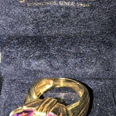 14 k Amethyst ( size 10 ) 