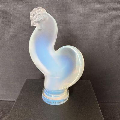 Signed R. Lalique Opalescent Rooster ~ Lalique Collectorâ€™s Society - 1995