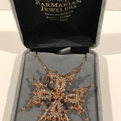 Unbelievably beautiful Pin/ Pendant combo ~ includes chain ~ All 14 K Rose Gold