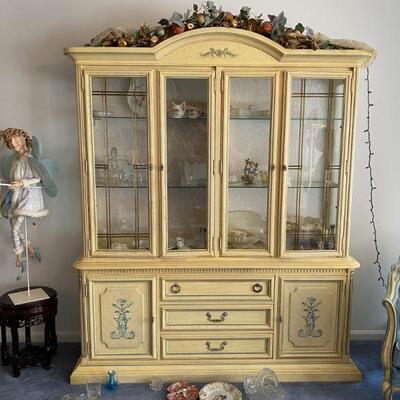 Ethan Allen Lighted Country French Hutch 
