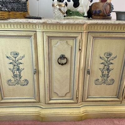 Blue Willow French Provincial Style Ethan Allen Credenza 