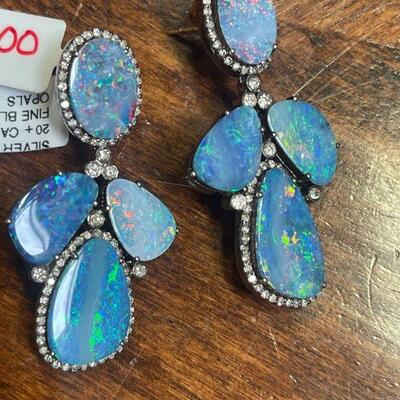 black opal earrings