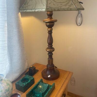 Malachite and lamp