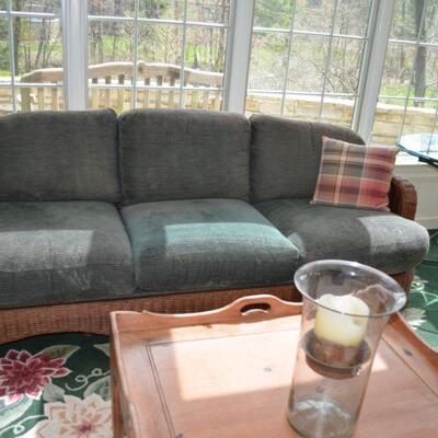 Wicker Sofa w/ Cushions 