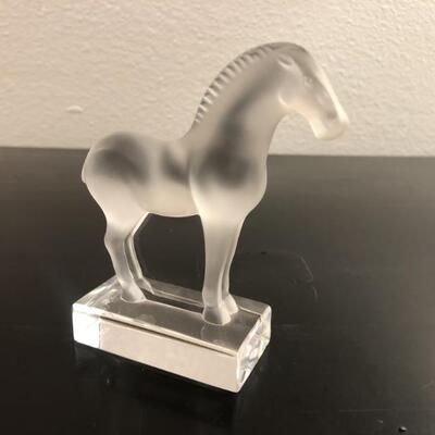 Lalique Frosted Crystal Tang Horse