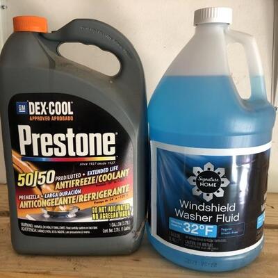 Prestone Antifreeze and Coolant. Windshield
washer fluid. Both full.