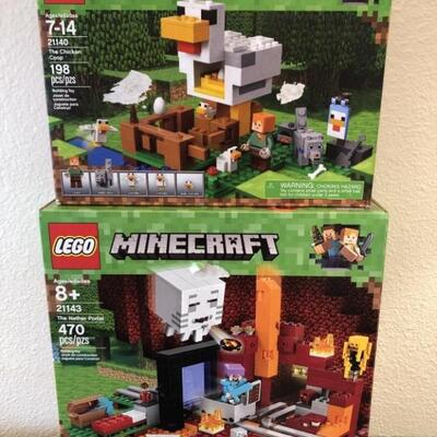 Lego Minecraft. 2 sets. 21140 The Chicken Coop
and 21143 The Nether Portal. Used. In box. No booklets. As is. Live Oak has not accounted...