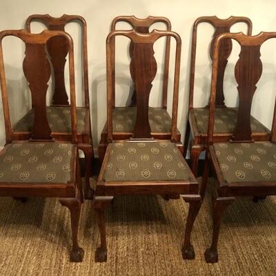 (6) Antique Fiddle Back Dining Chairs