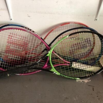 5 Tennis racquets. 4 Wilson’s and one Head.