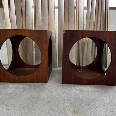 NVS005 Pair Of Vintage Mid-Century Modern Lane Cube End Tables