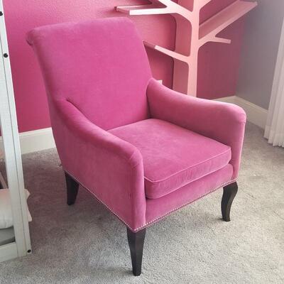 Pink crate and barrel  upholstered arm chair