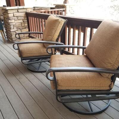 Large outdoor patio captains chairs