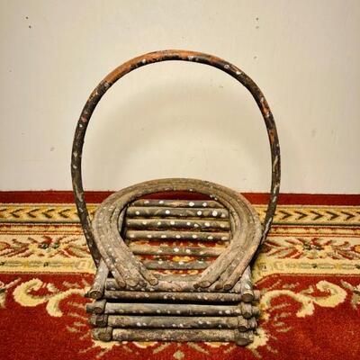 Folk Art Stenciled Twig Basket
