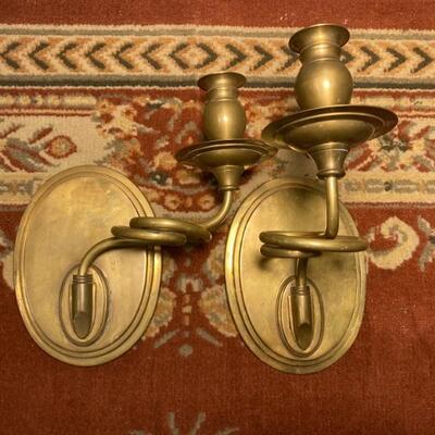 Early Brass Candle Sconces