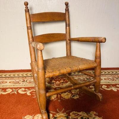 Childs Ladder Back Finial Rocker