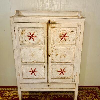 Red and White Pie Safe