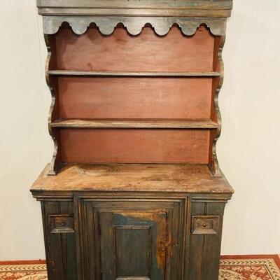Greeen 2pc  Pa. Pewter Cupboard