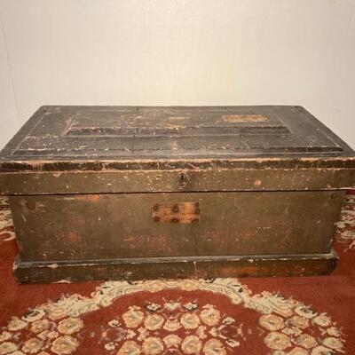 Painted Coffin Top Trunk