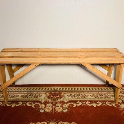 Slatted Persimmon Crock Bench