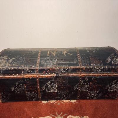 Hand Decorated Sail Cloth Trunk