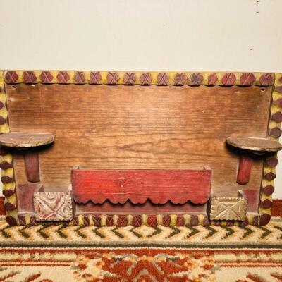 Painted Tramp Art Candle Shelf