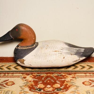 Wood Canvasback Working Decoy