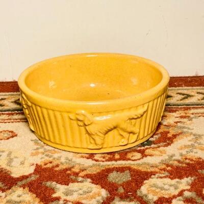 Yellowware Dog Bowl