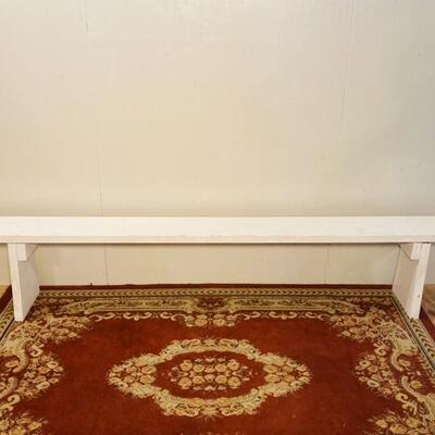 8' White Bench