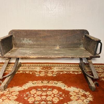 Green Painted Wagon Seat
