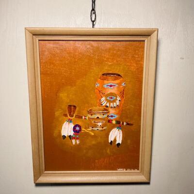 Native American Oil on Board 
