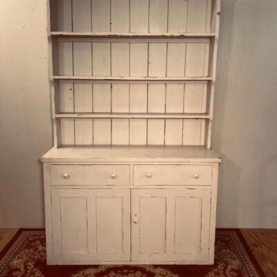 Open Top Stepback Painted Cupboard