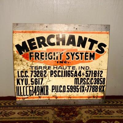 Merchants Freight Metal Sign