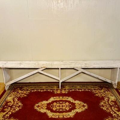 8' White Bench