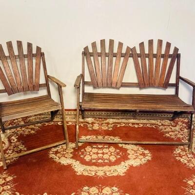 Adirondack Fold Up Settee and Chair