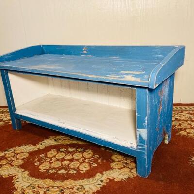Blue and White Crock Bench