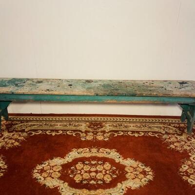 6' Green Painted Bench