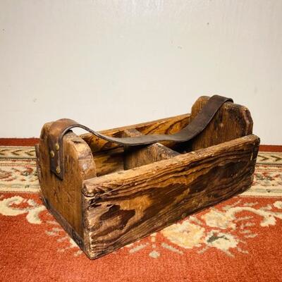 Wood and Leather Divided Tote