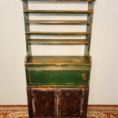 Open Top Painted Pewter Cupboard