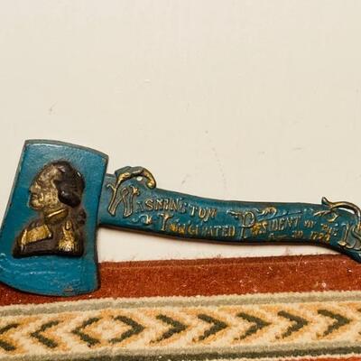 Painted Cast Iron Washington Hatchet