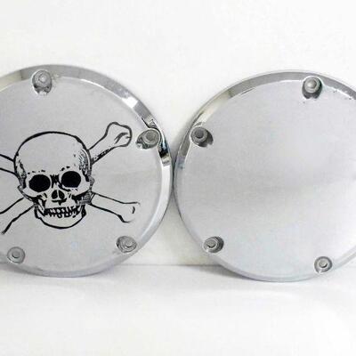 2 Harley Davidson Chrome Derby Covers