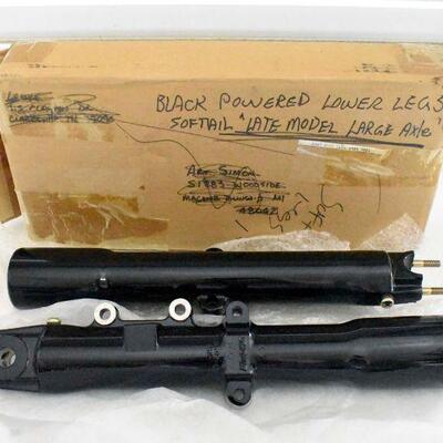 Black Powered Lower Legs - Softail Late Model