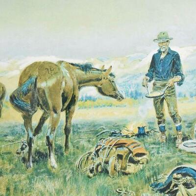 24" CM Russell "Partners" Framed Art
