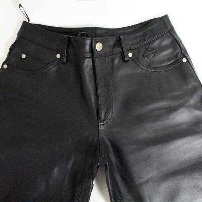 Ladies Harley Davidson Black Leather Pants Size 6