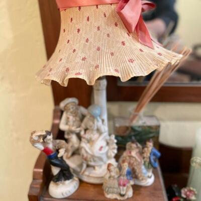 Pair of German porcelain lamps