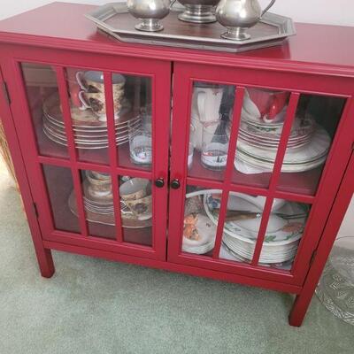 nice red cabinet, contents sold separately