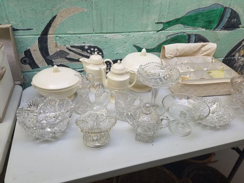 Crystal and Wedgewood Dishes